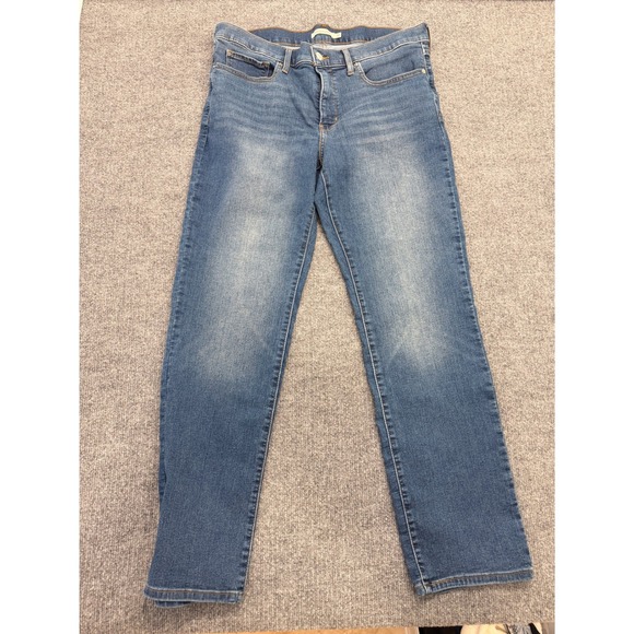 Levi's Denim - Levis 314 Shaping Straight Jeans Womens 32 Medium Wash Blue Denim Mid Rise